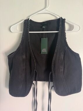 NWT Wild Fable Black Denim Vest